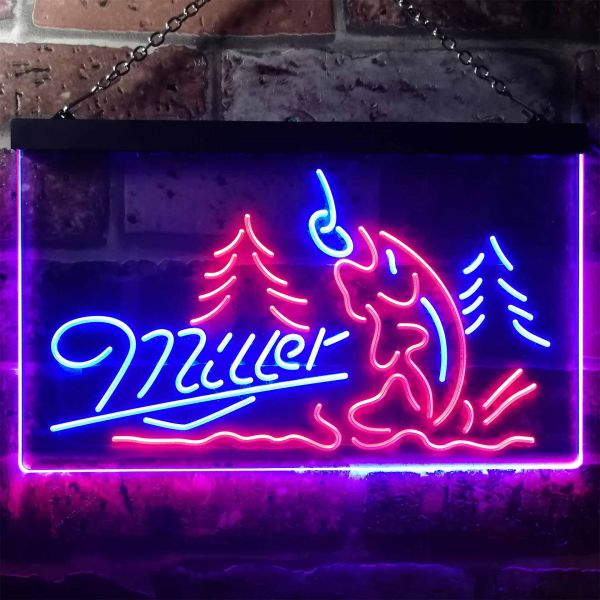 Miller Fish Dual LED Neon Light Sign